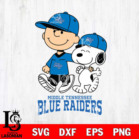 Middle Tennessee Blue Raiders Peanuts Snoopy Friends SVG DXF EPS PNG FILE,Snoopy File Cut, NCAA Digital Download,Instant Download,Christmas Silhouette