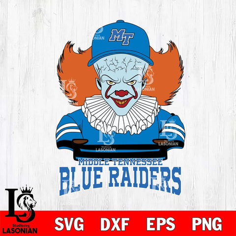 Middle Tennessee Blue Raiders Pennywise Horror Sport 2 Svg Eps Dxf Png File, Digital Download