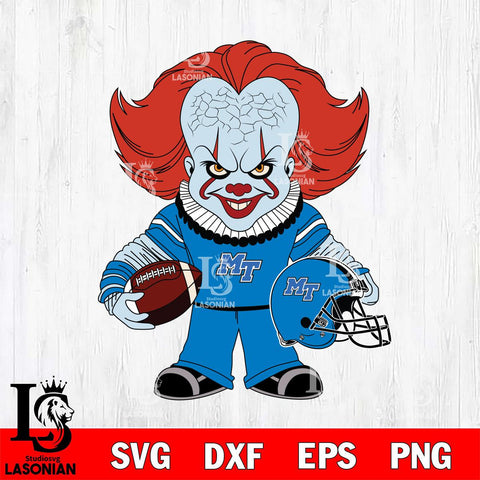 Middle Tennessee Blue Raiders Pennywise Horror Sport Svg Eps Dxf Png File, Digital Download