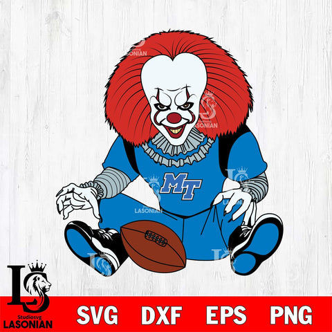 Middle Tennessee Blue Raiders Pennywise Horror Sport 6 Svg Eps Dxf Png File, Digital Download