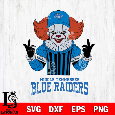 Middle Tennessee Blue Raiders Pennywise Horror Sport 8 Svg Eps Dxf Png File, Digital Download