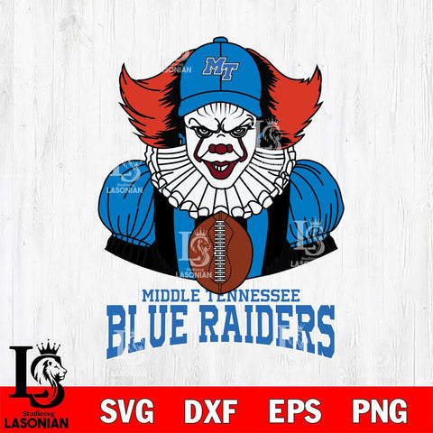 Middle Tennessee Blue Raiders Pennywise Horror Sport 9 Svg Eps Dxf Png File, Digital Download