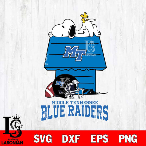 Middle Tennessee Blue Raiders Snoopy Chill Football SVG DXF EPS PNG FILE,Snoopy File Cut, NCAA Digital Download,Instant Download,Christmas Silhouette