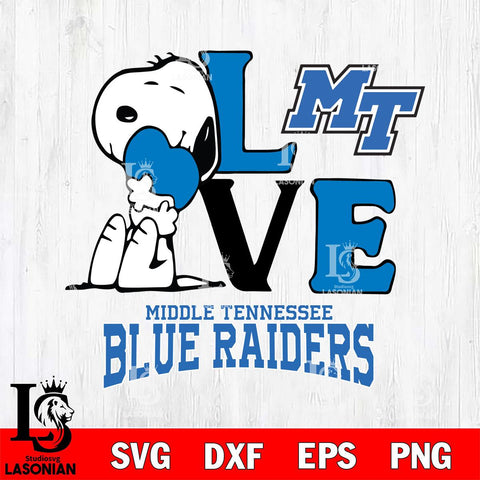 Middle Tennessee Blue Raiders Snoopy Sport 10 Svg Eps Dxf Png File, Digital Download