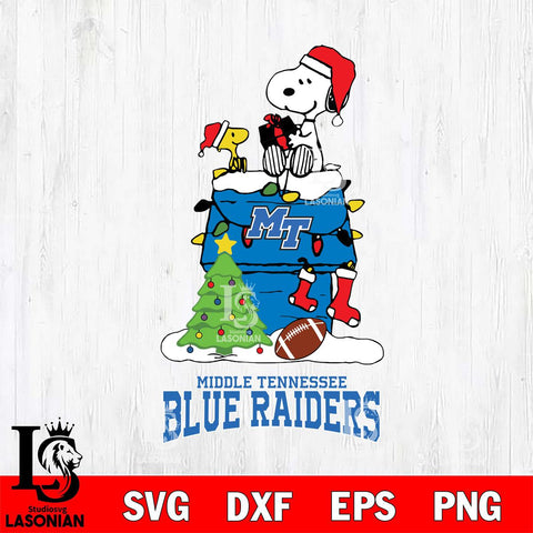 Middle Tennessee Blue Raiders Snoopy Sport 11 Svg Eps Dxf Png File, Digital Download