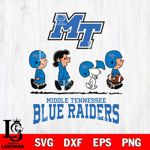 Middle Tennessee Blue Raiders Snoopy Sport 12 Svg Eps Dxf Png File, Digital Download