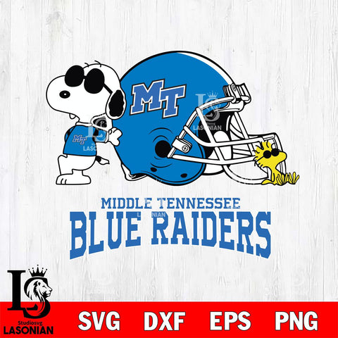 Middle Tennessee Blue Raiders Snoopy Sport 2 Svg Eps Dxf Png File, Digital Download