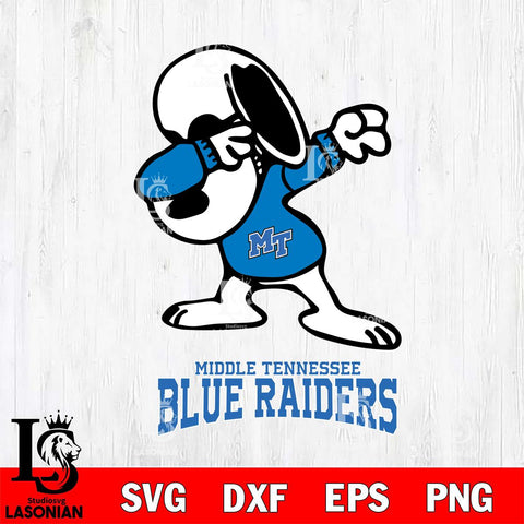Middle Tennessee Blue Raiders Snoopy Sport 3 Svg Eps Dxf Png File, Digital Download
