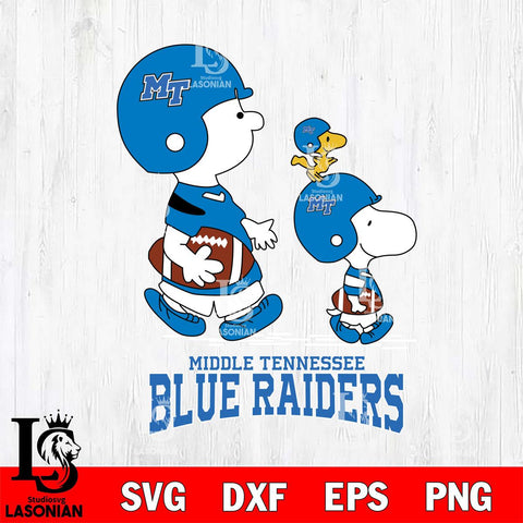 Middle Tennessee Blue Raiders Snoopy Sport Svg Eps Dxf Png File, Digital Download