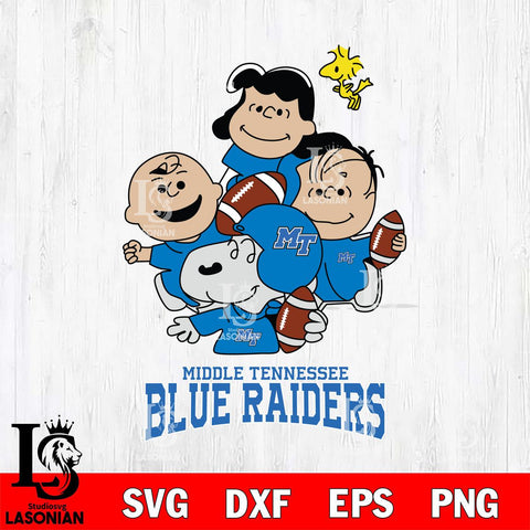 Middle Tennessee Blue Raiders Snoopy Sport 4 Svg Eps Dxf Png File, Digital Download