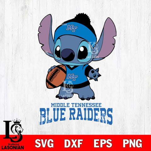Middle Tennessee Blue Raiders Stitch Disney, Svg Eps Dxf Png File, Digital Download