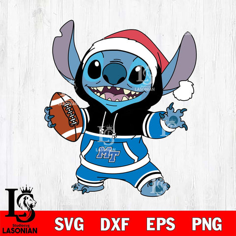 Middle Tennessee Blue Raiders Stitch Football Christmas File Cut, NCAA SVG DXF EPS PNG FILE, Digital Download , Criucut , Silhouette