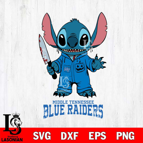 Middle Tennessee Blue Raiders Stitch Horror 2 Svg Eps Dxf Png File, NCAA svg, Digital Download, Instant Download