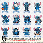 Middle Tennessee Blue Raiders Stitch Horror Bundle 12 SVG Svg Eps Dxf Png File, NCAA svg, Digital Download, Instant Download