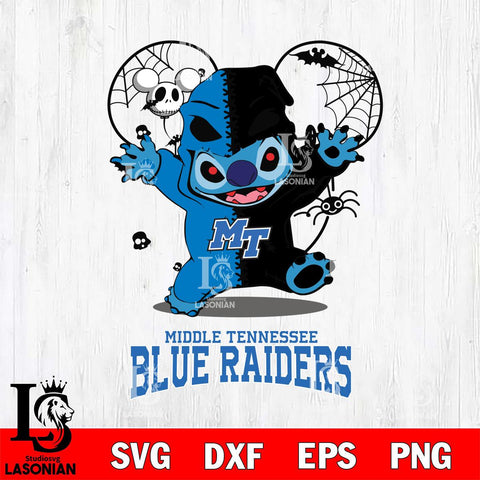 Middle Tennessee Blue Raiders Stitch Horror Halloween 2 Svg Eps Dxf Png File, Digital Download, Instant Download
