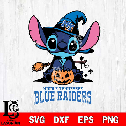 Middle Tennessee Blue Raiders Stitch witch Svg Eps Dxf Png File, NCAA svg, Digital Download, Instant Download