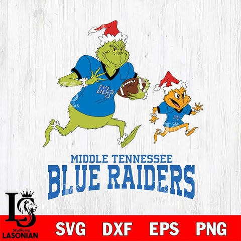 Middle Tennessee Blue Raiders The Grinch & Max Football Cricut,Christmas SVG DXF EPS PNG FILE, NCAA Digital Download,Instant Download, Silhouette