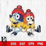 Milwaukee Brewers Bluey & Bingo Christmas Svg Eps Dxf Png File, Digital Download, Instant Download