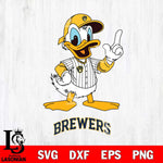 Milwaukee Brewers Donald Duck MLB Svg Eps Dxf Png File,MLB File Cut ,Baseball Digital Download , Instant Download, Svg Files