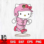 Milwaukee Brewers Hello Kitty slide base SVG DXF EPS PNG FILE, MLB File Cut,Hello Kitty Digital Download,Instant Download, Silhouette