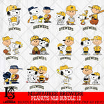 Milwaukee Brewers Peanuts MLB Bundle 12 Svg Eps Dxf Png File,Bundle MLB File Cut,Digital Download,Instant Download,MLB Svg Files