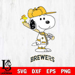 Milwaukee Brewers Snoopy sport Svg Eps Dxf Png File, MLB File Cut,Digital Download,Instant Download,MLB Svg Files