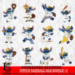 Milwaukee Brewers Stitch Baseball MLB Bundle 12 SVG DXF EPS PNG FILE, bundle MLB File Cut, Digital Download,Instant Download, Silhouette, Cricut
