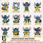 Milwaukee Brewers Stitch Horror Bundle 12 SVG Svg Eps Dxf Png File, MLB svg, Digital Download, Instant Download