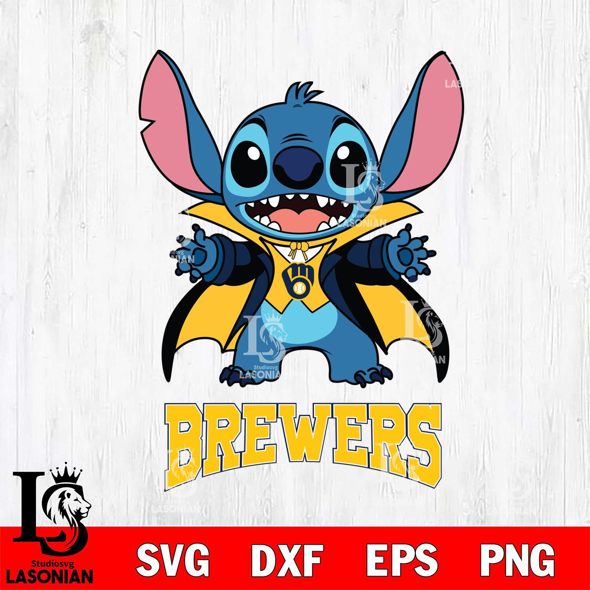 Milwaukee Brewers Stitch Vampire halloween – lasoniansvg