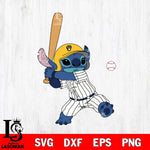 Milwaukee Brewers Stitch hits ball SVG DXF EPS PNG FILE, MLB File Cut, Digital Download,Instant Download, Silhouette, Stitch Cricut
