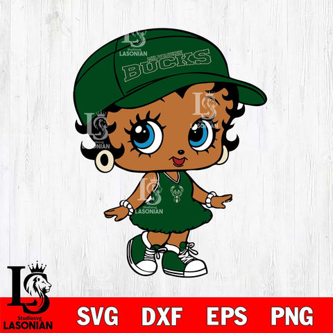 Milwaukee Bucks Betty Boop NBA 7 Svg Eps Dxf Png File, NBA svg, Digital Download, Instant Download