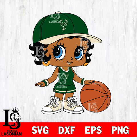 Milwaukee Bucks Betty Boop NBA 9 Svg Eps Dxf Png File, NBA svg, Digital Download, Instant Download