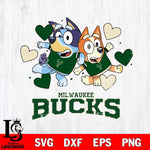 Milwaukee Bucks Bluey & Bingo 10 Svg Eps Dxf Png File, NBA svg, Digital Download, Instant Download