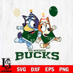 Milwaukee Bucks Bluey & Bingo 11 Svg Eps Dxf Png File, NBA svg, Digital Download, Instant Download