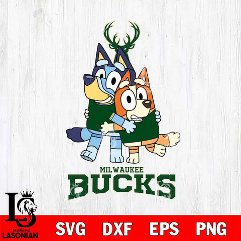 Milwaukee Bucks Bluey & Bingo 12 Svg Eps Dxf Png File, NBA svg, Digital Download, Instant Download