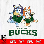 Milwaukee Bucks Bluey & Bingo 13 Svg Eps Dxf Png File, NBA svg, Digital Download, Instant Download