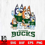 Milwaukee Bucks Bluey & Bingo 14 Svg Eps Dxf Png File, NBA svg, Digital Download, Instant Download