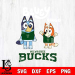 Milwaukee Bucks Bluey & Bingo 4 Svg Eps Dxf Png File, NBA svg, Digital Download, Instant Download