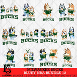 Milwaukee Bucks Bluey Dace Mode NBA Bundle 12 SVG Eps Dxf Png File, Digital Download, Instant Download