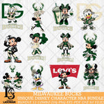 Milwaukee Bucks Disney character NBA Bundle 12 Svg Eps Dxf Png File, Digital Download, Instant Download