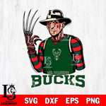 Milwaukee Bucks Freddy Krueger Horror Svg Eps Dxf Png File, NBA svg, Digital Download, Instant Download