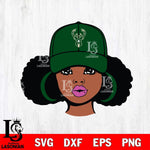 Milwaukee Bucks Girls sport 1 Svg Eps Dxf Png File, Digital Download, Instant Download