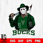 Milwaukee Bucks Jason Voorhees Horror 13 Svg Eps Dxf Png File, NBA svg, Digital Download, Instant Download