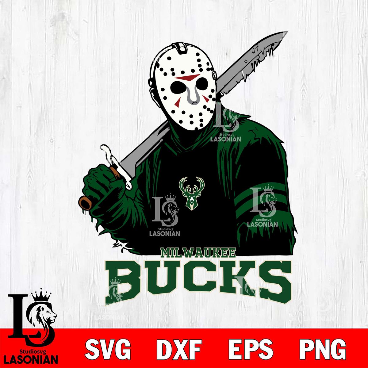 Milwaukee Bucks Jason Voorhees Horror 7 – lasoniansvg