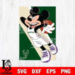 Milwaukee Bucks Mickey Minne 6 Nba Svg Eps Dxf Png File, NBA svg, Digital Download, Instant Download