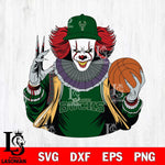 Milwaukee Bucks Pennywise Horror basketball SVG DXF EPS PNG FILE, NBA File Cut,Halloween Digital Download,Instant Download, Silhouette