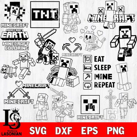 Minecraft Svg Bundle SVG DXF EPS PNG FILE, File Cut, Digital Download,Instant Download, Silhouette, Cricut