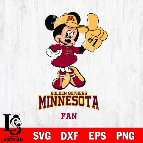 Minnesota Golden Gophers #1 Fan Minnie Mouse Svg Eps Dxf Png File, Digital Download, Instant Download