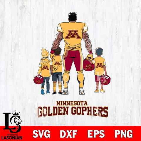 Minnesota Golden Gophers 4 Father and son Rugby SVG DXF EPS PNG FILE,NCAA SVG, Father day Digital Download,Instant Download, Silhouette
