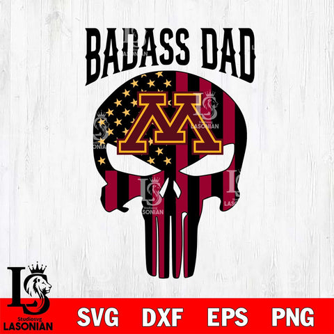 Minnesota Golden Gophers Badass Dad Svg Eps Dxf Png File, Digital Download, Instant Download